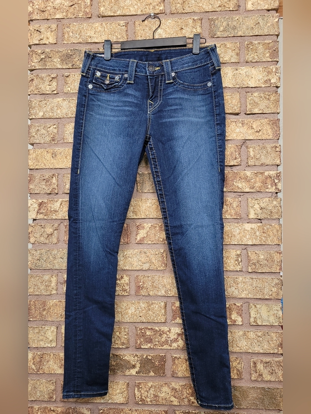 True Religion Serena Skinny Denim Jeans Flap Pockets USA Size 29 Cotton Stretch